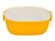 Дуршлаг с миской 2 в 1 овальный, пластиковый, 2.5 л, желтый/белый Дуршлаг с миской 2 в 1 овальный, пластиковый, 2.5 л, желтый/белый