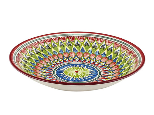 Блюдо Ляган "Риштанская керамика", Красная мехроб, Ø 34 см