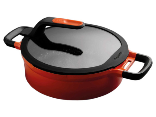Сотейник со стеклянной крышкой двумя ручками BergHOFF Gem Red, 3.9 л