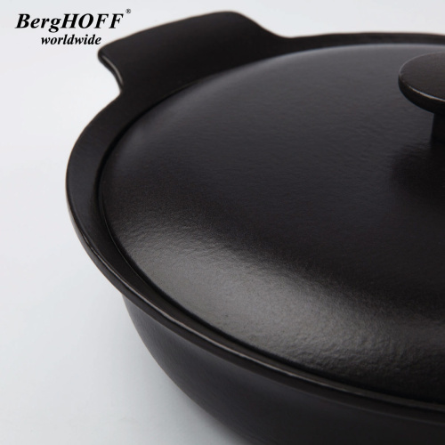 Кастрюля чугунная овальная с крышкой BergHOFF Ron, (черная) 5.2 л