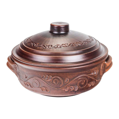 Жаровня с ручками "Славянская Керамика", Резная, 3 л