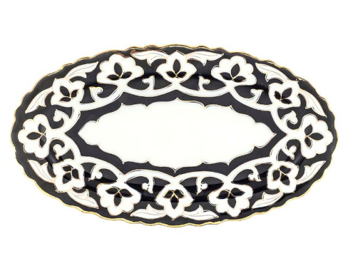 Тарелка овальная Пахта, Turon Porcelain, с золотом, Ø 29 см