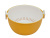 Дуршлаг с миской 2 в 1 круглый, пластиковый, 2 л, желтый/белый