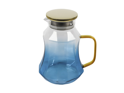 Кувшин стеклянный PLOVER с металлической крышкой-фильтром, 1.6 л