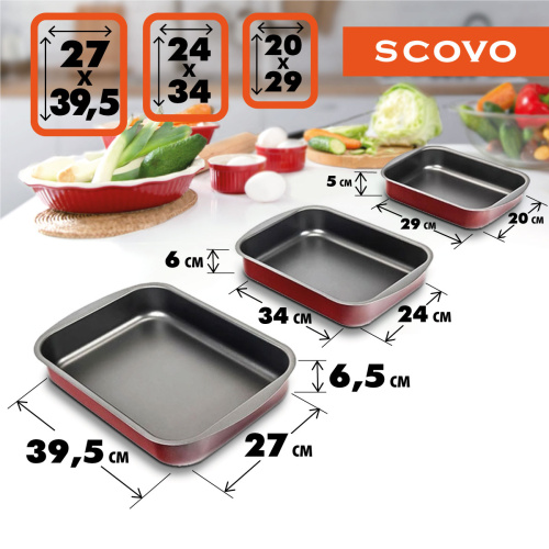 Набор противней, SCOVO EXPERT, СЭ-062, 3 шт