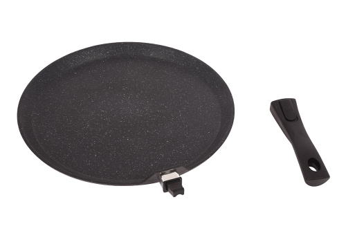 Сковорода-лавашница 35см с антипригарным покрытием со съемной ручкой, Kukmara (Темный мрамор), слмт352а