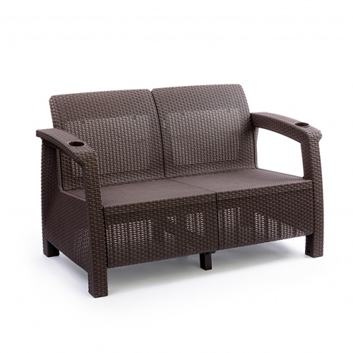 Садовый диван Альтернатива "Ротанг-плюс" М8350, (венге), 127х70х79