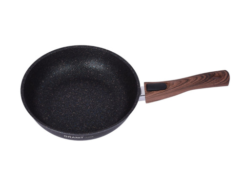 Сковорода 24 см с антипригарным покрытием со стеклянной крышкой, со съемной ручкой, Kukmara (Granit Ultra Blue), сгг243а