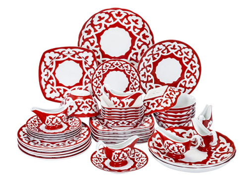 !Столовый сервиз Красная Пахта, Turon porcelain, 39 предметов