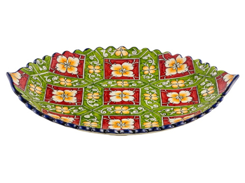 Блюдо Ляган овальный "Риштанская керамика", диаметр 41 см RS33_20