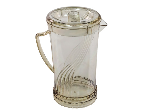 Кувшин с крышкой 2 л со стаканами 4 шт  по 300 мл, пластик, серый