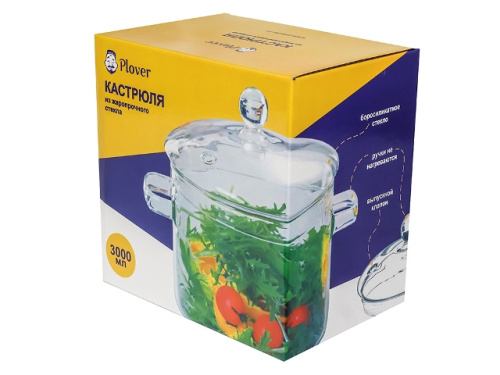 Кастрюля бульонная для лапши со стеклянной крышкой, 3 л