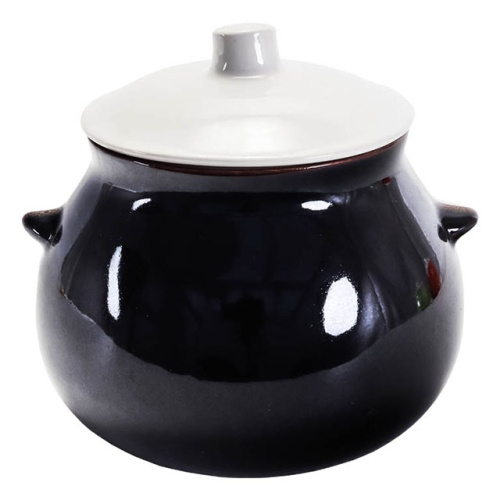 Горшок для запекания "Славянская Керамика", Бело-Коричневый, 0.6 л