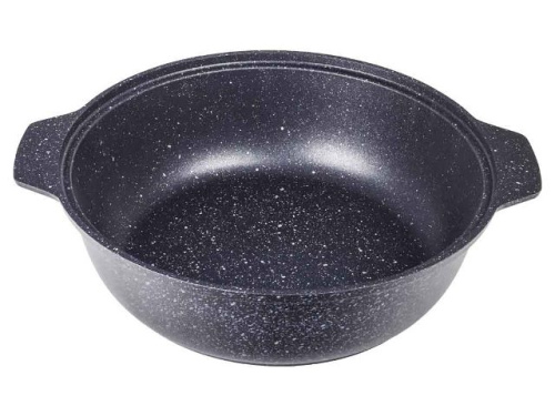 Кастрюля-жаровня 3 л с антипригарным покрытием со стеклянной крышкой, Kukmara (Темный мрамор), жмт32а