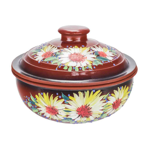 Жаровня средняя "Славянская Керамика", Ромашка, 2.5 л