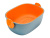 Дуршлаг с миской 2 в 1 овальный, пластиковый, 2.5 л, синий/оранжевый Дуршлаг с миской 2 в 1 овальный, пластиковый, 2.5 л, синий/оранжевый