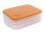 Контейнер с крышкой для хранения и заморозки продуктов на 3 секции, 30х23х11 см, оранжевый
