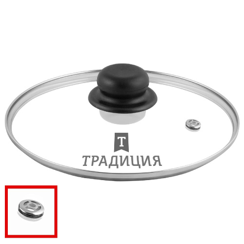 Стеклянная крышка с металлическим ободком, TM Традиция, 20 см