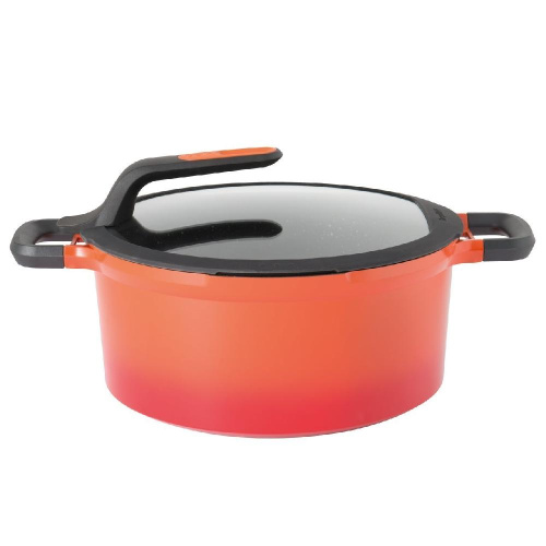 Кастрюля с крышкой 28см Gem red
