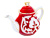 Чайник фигурный Красная Пахта, Turon Porcelain, с золотом, 0.9 л