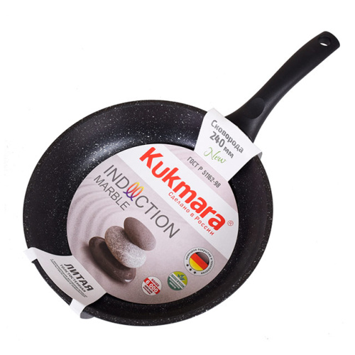Сковорода 24 см с антипригарным покрытием, Kukmara (Marble Induction Темный мрамор), смти240а