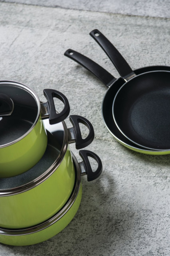 Кастрюля со стеклянной крышкой BergHOFF Eclipse, (лаймовая) 6.6 л