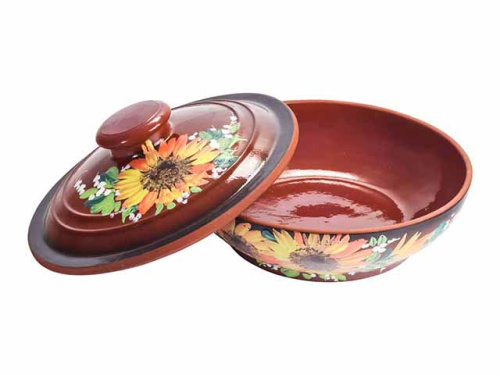 Жаровня малая "Славянская Керамика", Бархатцы, 1.4 л