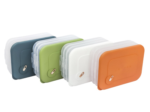 Контейнер с крышкой для хранения и заморозки продуктов на 3 секции, 30х23х11 см, оранжевый