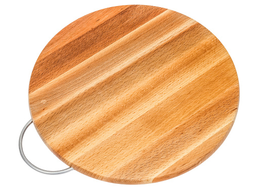 Доска разделочная бук 30см круглая с металлической ручкой, Традиция 