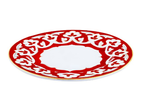 Тарелка Красная Пахта, Turon Porcelain, с золотом, Ø 21.7 см