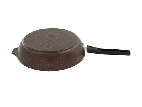 Сковорода 24 см с антипригарным покрытием со съемной ручкой, Kukmara (Кофейный мрамор), смк246а