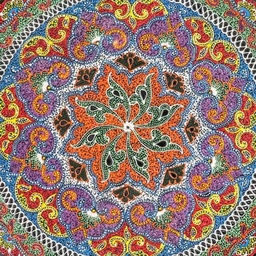 Блюдо Ляган "Риштанская керамика", Точечная роспись, Ø 38 см