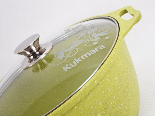 Кастрюля 4 л с антипригарным покрытием со стеклянной крышкой, Kukmara (Trendy style lime), к41tsl