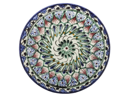 Тарелка "Риштан" плоская цветная, диаметр 17 см