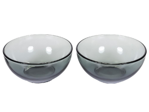 Набор стеклянных салатников (2 шт.), Basilico Grey, 13 см