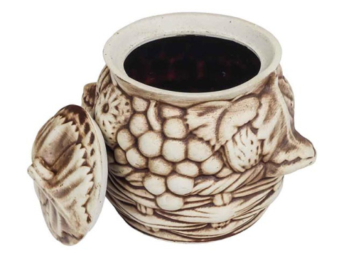 Набор супник 3 л + 4 горшка 0.6 л "Славянская Керамика", Виноград, белый