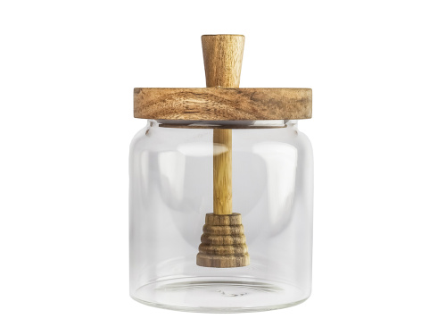 Ёмкость стеклянная для мёда с ложкой, PLOVER, 450 мл