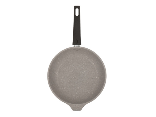 Сковорода 24 см с антипригарным покрытием со стеклянной крышкой со съемной ручкой, Kukmara (Светлый мрамор), смс24604а