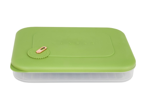 Контейнер с крышкой для хранения и заморозки продуктов на 1 секцию, 30х23х5 см, зеленый