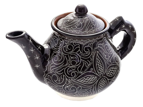 Чайник "Риштанская керамика", коричневый, 0.7 л RSN087 