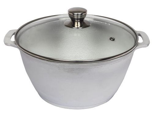 Котел 5л со стеклянной крышкой, (плоское дно) DAVR METALL