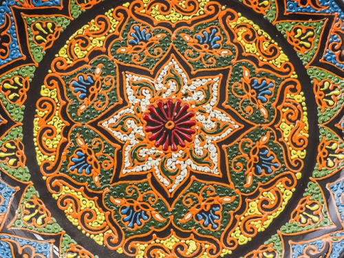 Набор чайный "Риштанская керамика", Точечная роспись, 10 предметов