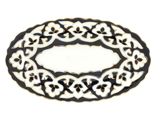 Тарелка овальная Пахта, Turon Porcelain, с золотом, Ø 23 см