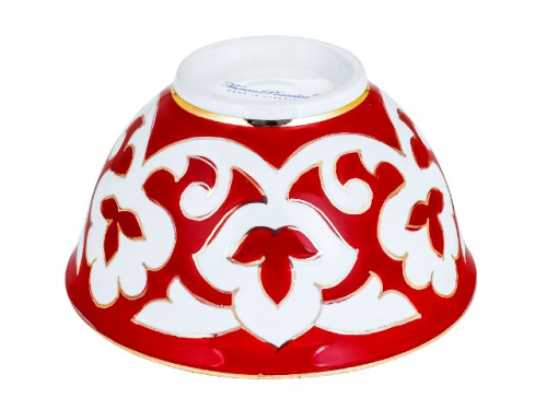 Пиала Красная Пахта, Turon Porcelain, с золотом, Ø 11 см