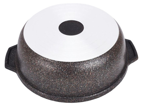 Кастрюля-жаровня 4 л с антипригарным покрытием со стеклянной крышкой, Kukmara (Granit Ultra Original), жго41а