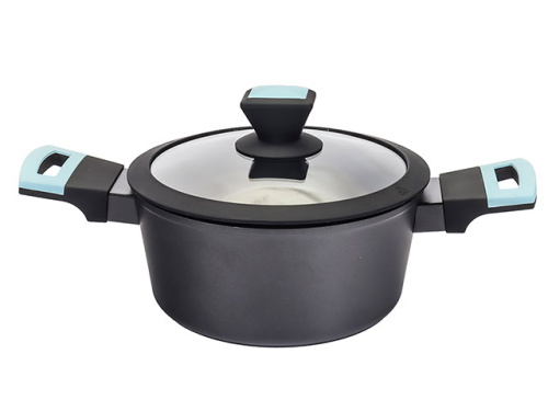 Кастрюля с антипригарным покрытием со стеклянной крышкой PLOVER, 20 см