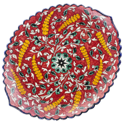 Блюдо Ляган овальный "Риштанская керамика", Коракалам, диаметр 41 см RS33_21