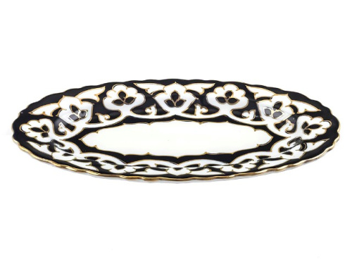 Тарелка овальная Пахта, Turon Porcelain, с золотом, Ø 23 см