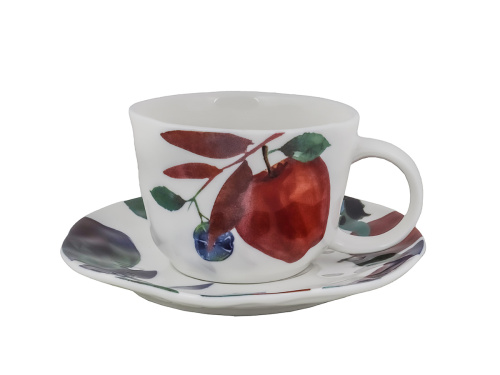 Чайная пара Fruits Line: чашка, блюдце, PLOVER, 250 мл