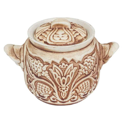 Горшок для запекания "Славянская Керамика", Резной, 0.6 л, 6 шт